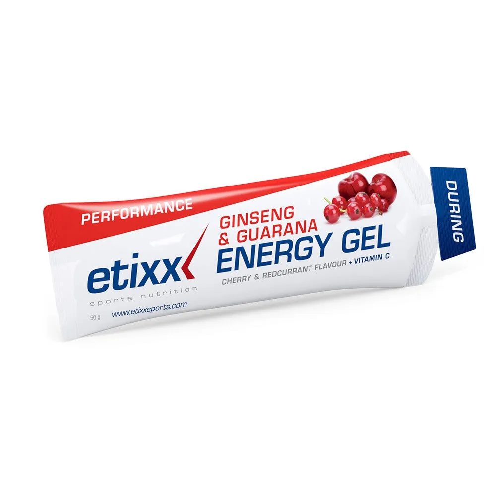 Etixx Ginseng&guarana Låda Med Energigeler Körsbär & Röda Vinbär 50g 12 Enheter, Multicolor, One Size
