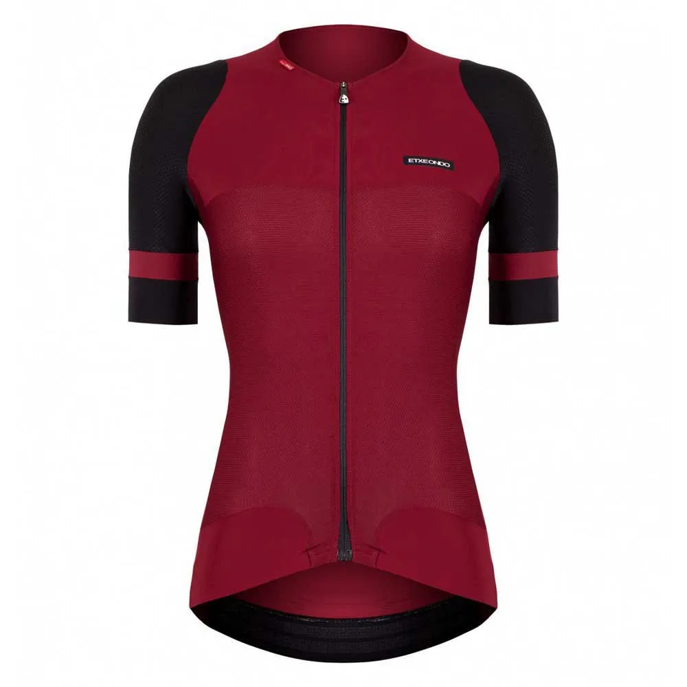Etxeondo Mendia 1.0 Korta ärmar Cykeltröja, Maroon / black, XL