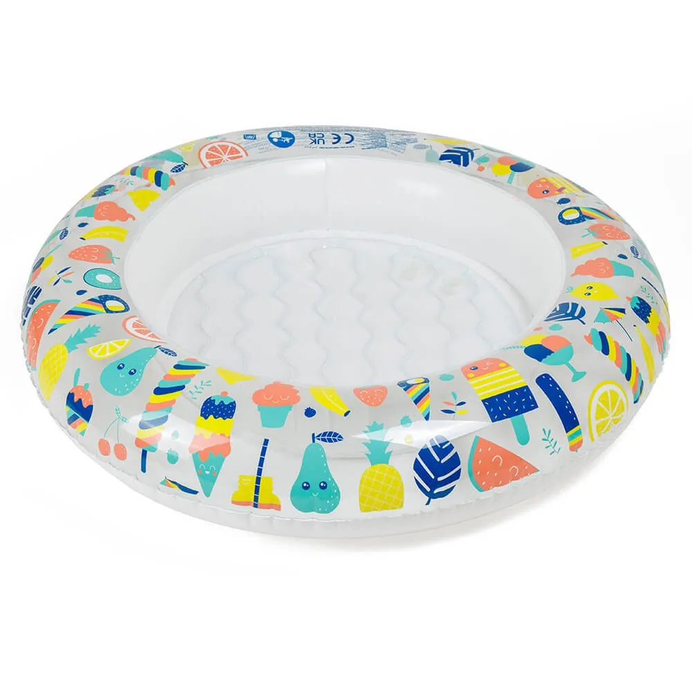 Eurekakids Uppblåsbar Babypool Med Parasoll-hej Sommar unisex, Multicolor, One Size