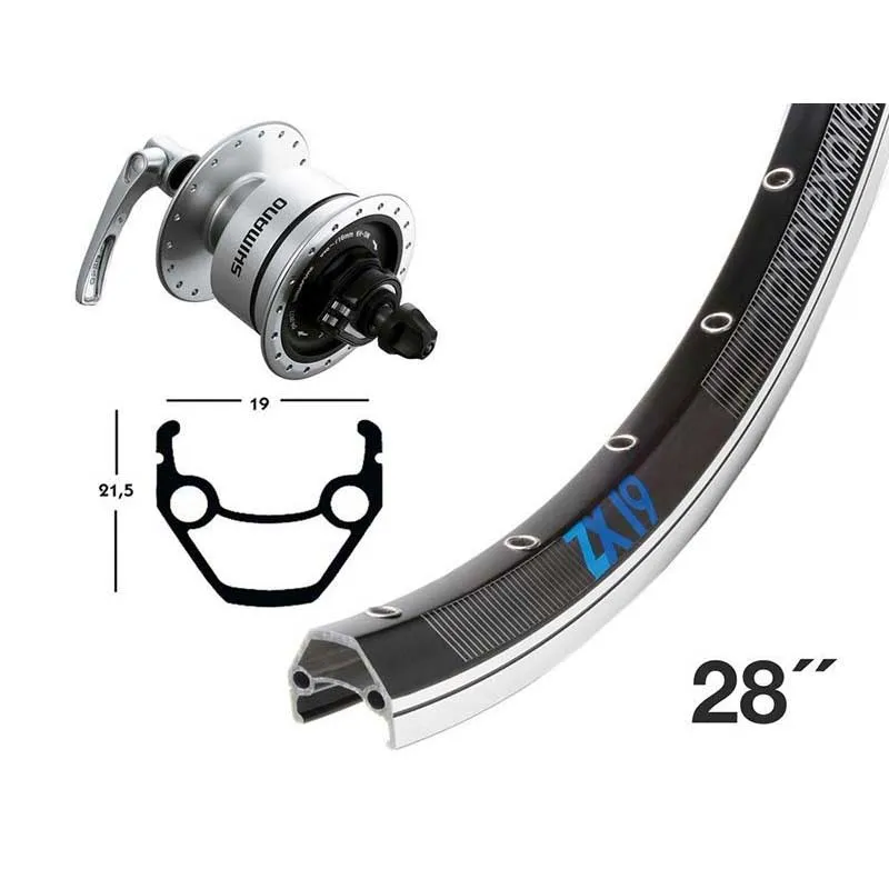 Exal Nady 28´´ Qr Dynamo Dh-3n72 Framhjul, Black, 9 x 100mm