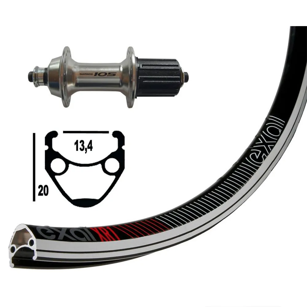 Exal Winora Xr-1 Sh 105 Qr Landsvägscykelns Bakhjul, Black, 10 x 130mm, Shimano/Sram HG Exal Winora Xr-1 Sh 105 Qr Landsvägscykelns Bakhjul, Black, 10 x 130mm, Shimano/Sram HG