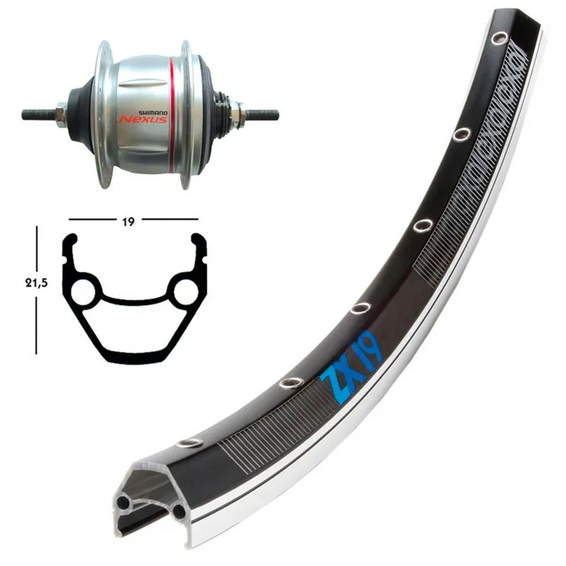 Exal Winora Zx 19 Cont.sh.sg-c60018 Landsvägscykelns Bakhjul, Silver, 8 x 135mm, Shimano/Sram HG