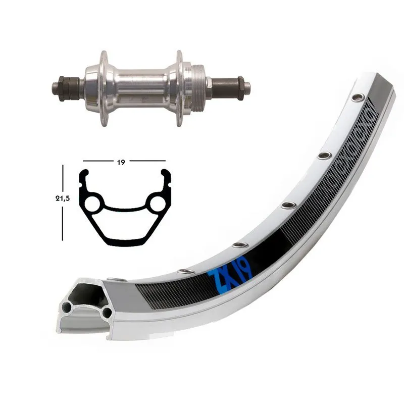 Exal Winora Zx 19 Qr Mtb Bakhjul, Silver, 8.5 x 100mm, Shimano/Sram HG