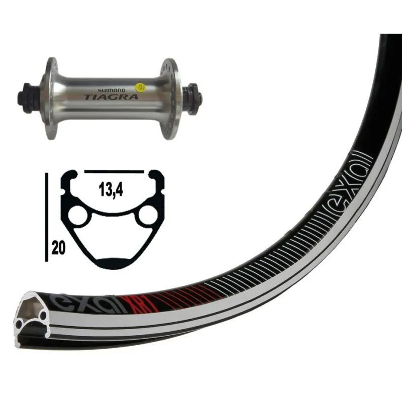 Exal Xr-1 Tiagra V-brake Qr Framhjul För Landsvägscykel, Black / grey, 9 x 100mm Exal Xr-1 Tiagra V-brake Qr Framhjul För Landsvägscykel, Black / grey, 9 x 100mm