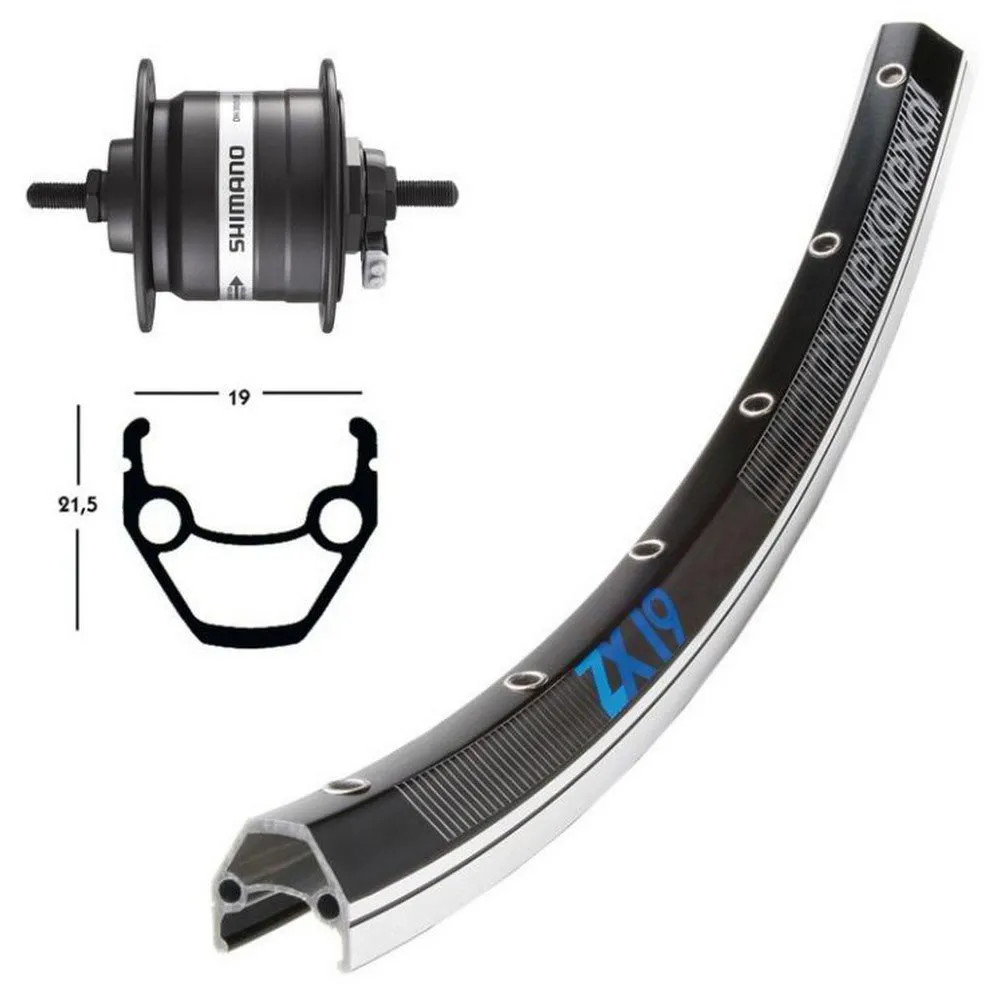 Exal Zx19 Dynamo Shimano Dh3n31 26´´ Framhjul
