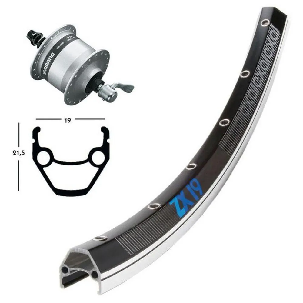 Exal Zx19 Qr Dynamo Shimano Dh3n30 26´´ Framhjul, Black / silver, 9 x 100mm Exal Zx19 Qr Dynamo Shimano Dh3n30 26´´ Framhjul, Black / silver, 9 x 100mm