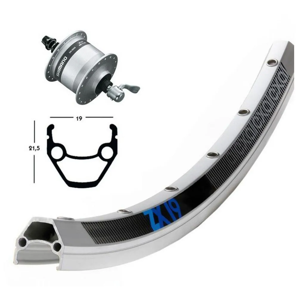 Exal Zx19 Qr Dynamo Shimano Dh3n30 Framhjul Exal Zx19 Qr Dynamo Shimano Dh3n30 Framhjul