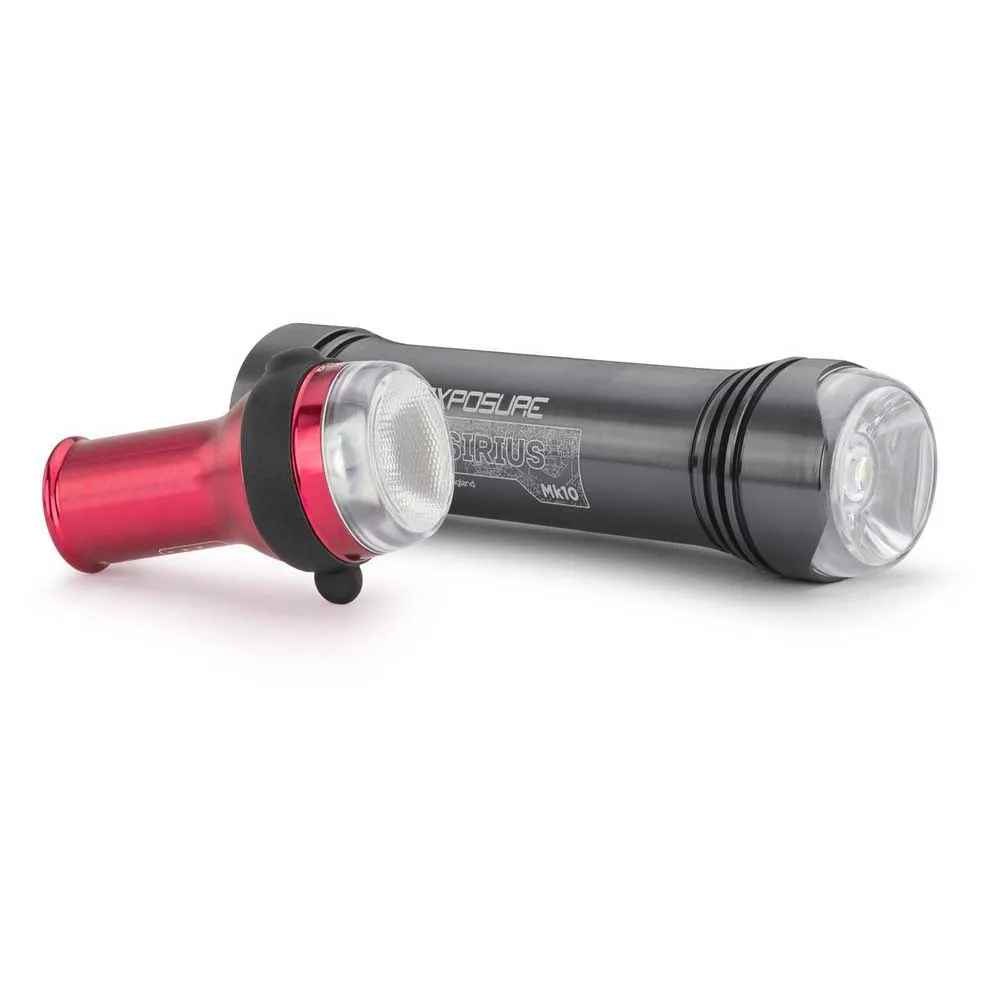 Exposure Lights Sirius Mk10 & Tracer Mk2 Cykellampset, Gun metal black / red, 900/75lm