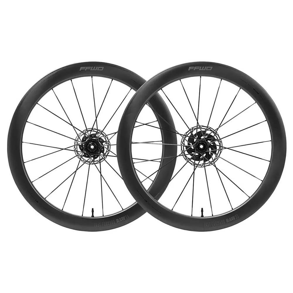 Fast Forward Raw 55 Cl Disc Tubeless Landsvägshjulset, Matt black, 12 x 100/12 x 142mm, Shimano/Sram HG