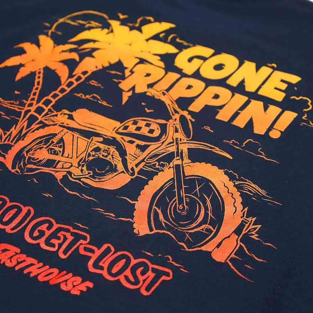 Fasthouse Gone Rippin T-shirt Med Korta ärmar, Navy, M