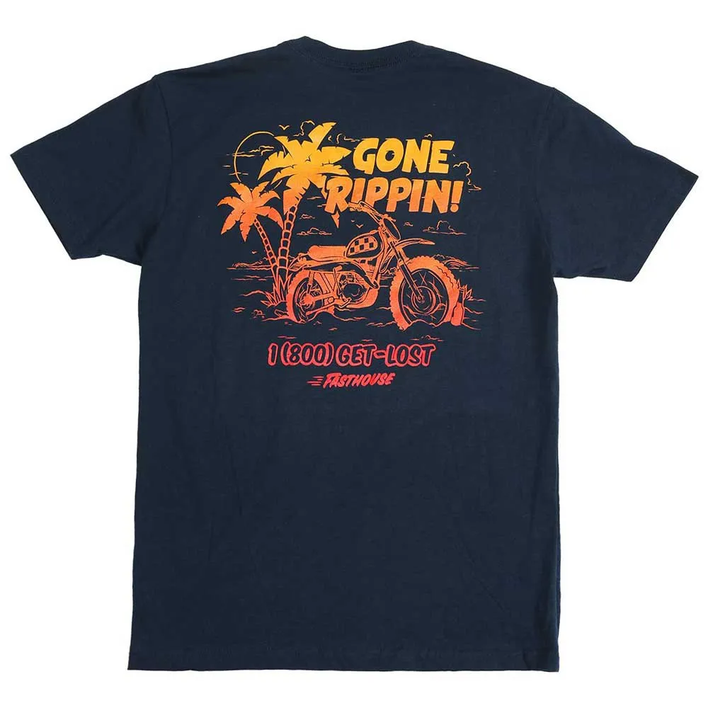 Fasthouse Gone Rippin T-shirt Med Korta ärmar, Navy, M