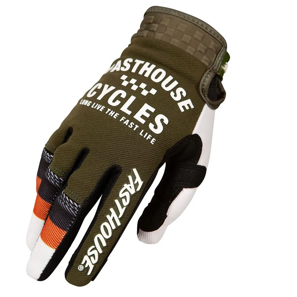 Fasthouse Speed Style Pacer Handskar, Olive / white Fasthouse Speed Style Pacer Handskar, Olive / white