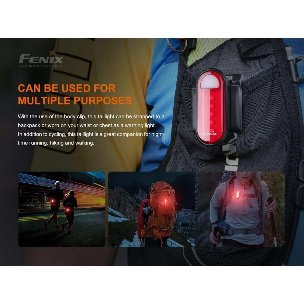 Fenix Bc05r V2.0 Bakljus, Red / black, 15 Lumens Fenix Bc05r V2.0 Bakljus, Red / black, 15 Lumens