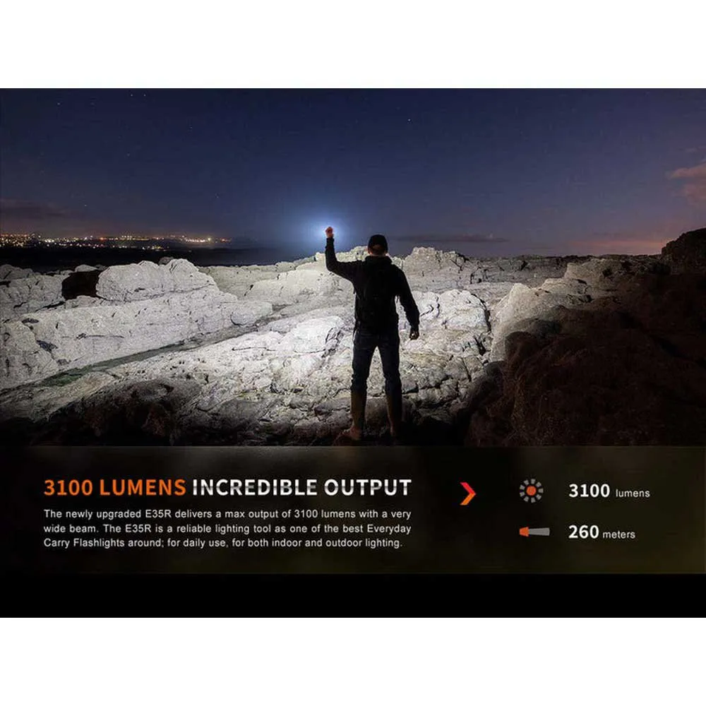 Fenix E35r Ficklampa, Black, 3100 Lumens