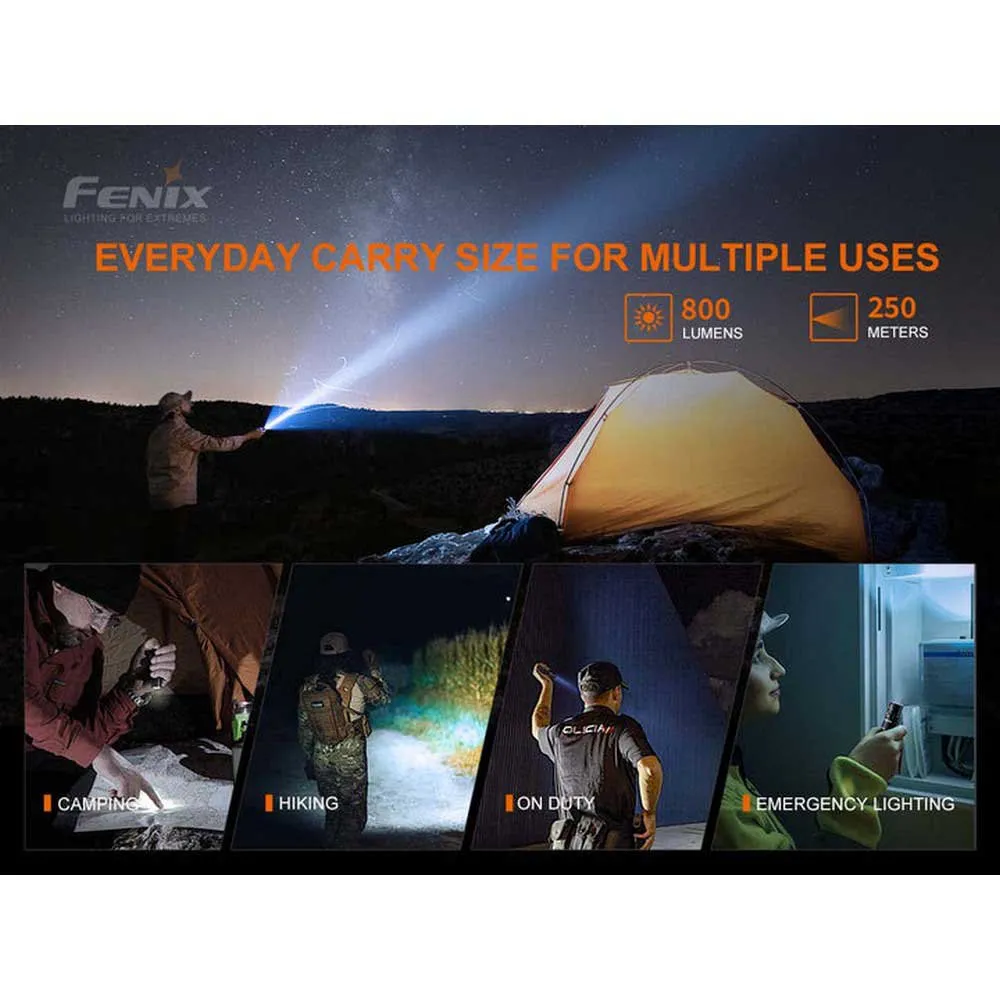 Fenix Pd25r Ficklampa, Black, 800 Lumens