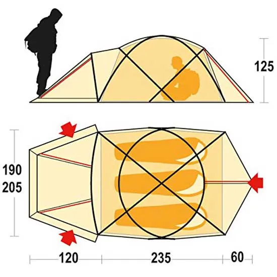 Ferrino Snowbound Hl 3p Tält, Orange, 3 Platser