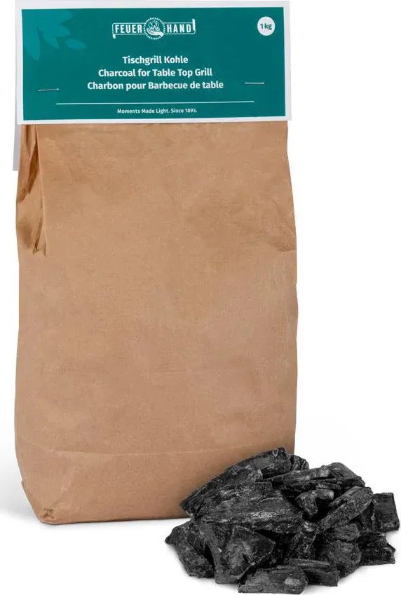 Feuerhand Charcoal For Tamber Table Top Grill, Black, 1kg Feuerhand Charcoal For Tamber Table Top Grill, Black, 1kg