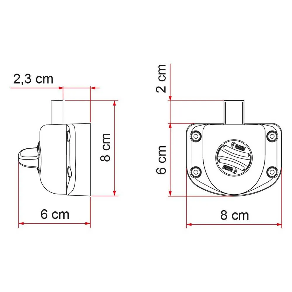 Fiamma Safe Door Guardian Transit Toalettlock, Grey, One Size