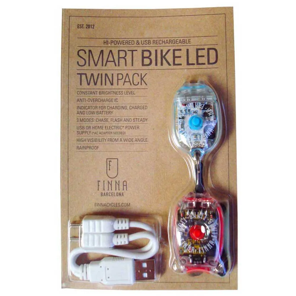 Finna Smart Led Cykellampset, White / red, One Size