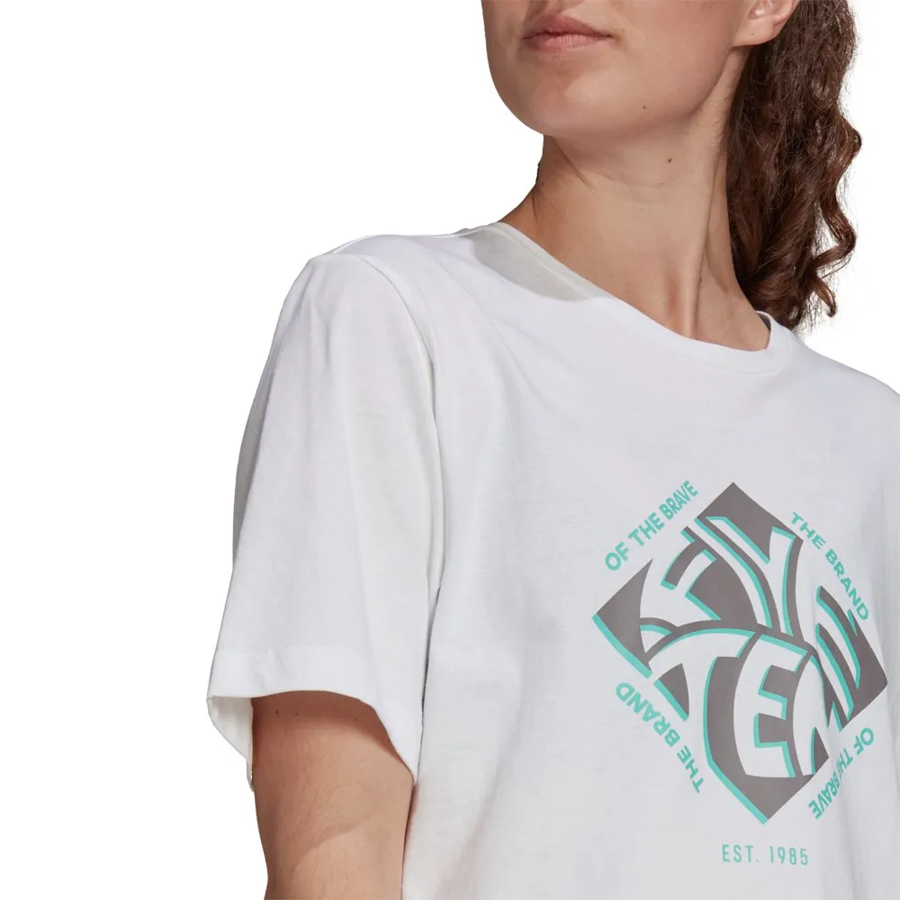 FiveTen Cropped Graphic T-shirt Med Korta ärmar, White, M