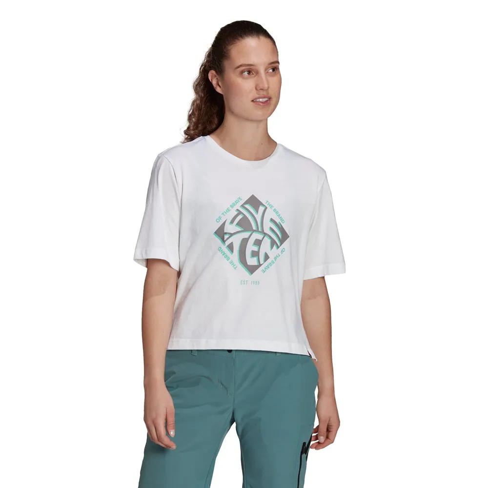 FiveTen Cropped Graphic T-shirt Med Korta ärmar, White, M