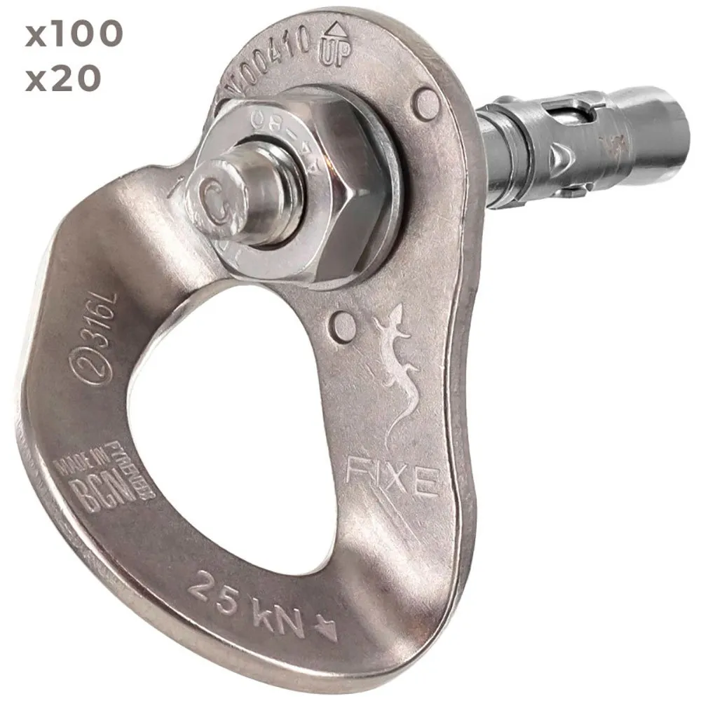 Fixe Climbing Gear 1 316l M10 Pack+parabolt 316l M10x70 Mm Ankarplatta 20 Enheter, Silver, One Size