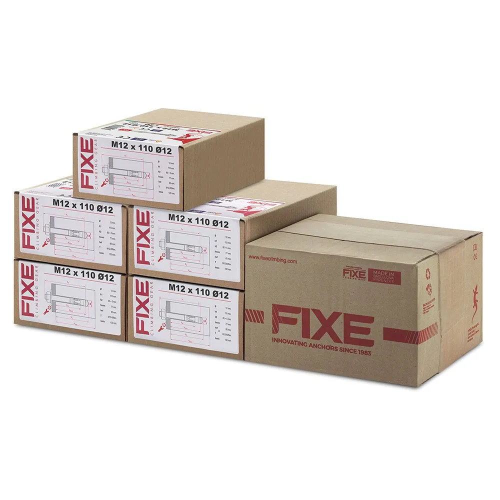 Fixe Climbing Gear Fixe 1 316l M12+parabolt 316l M12x110 Mm Pack Ankarplatta 100 Enheter, Steel, One Size