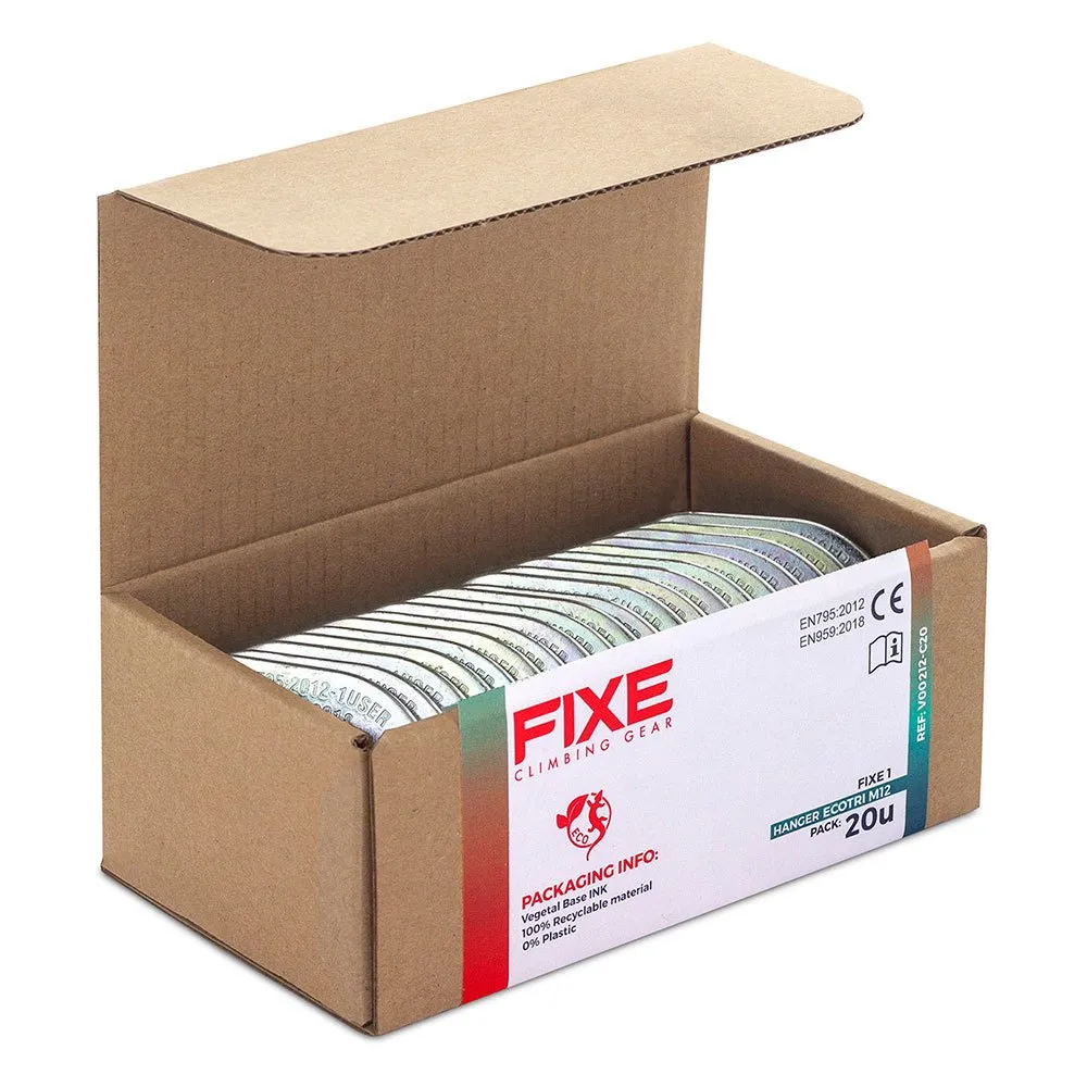 Fixe Climbing Gear Fixe 1 Hanger Galvanized Steel M12 Ankarplatta 20 Enheter, Silver, One Size