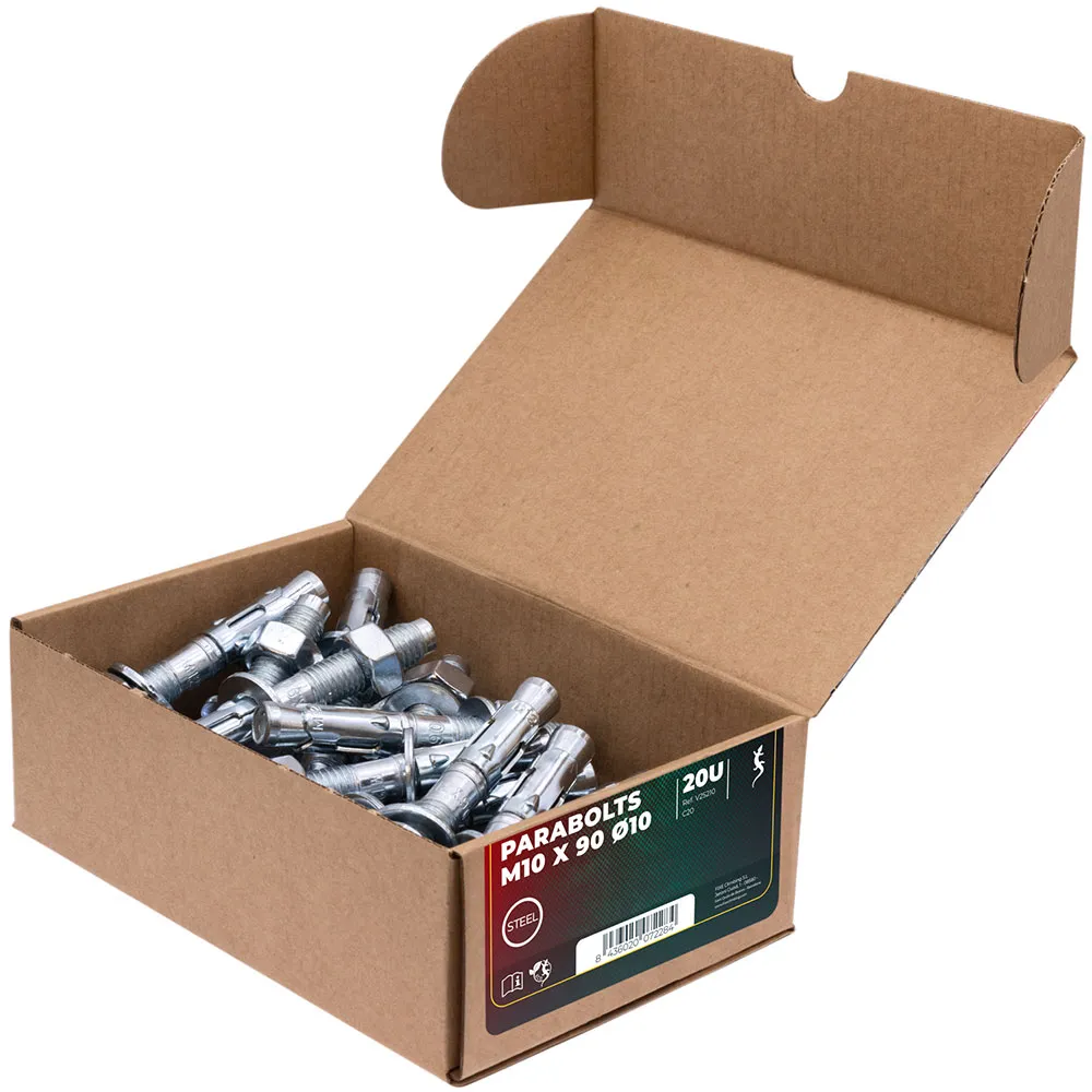 Fixe Climbing Gear M10 Expansion Bolt+fixe 1 M10 Ankarplatta 20 Enheter, Ecotri, 90mm