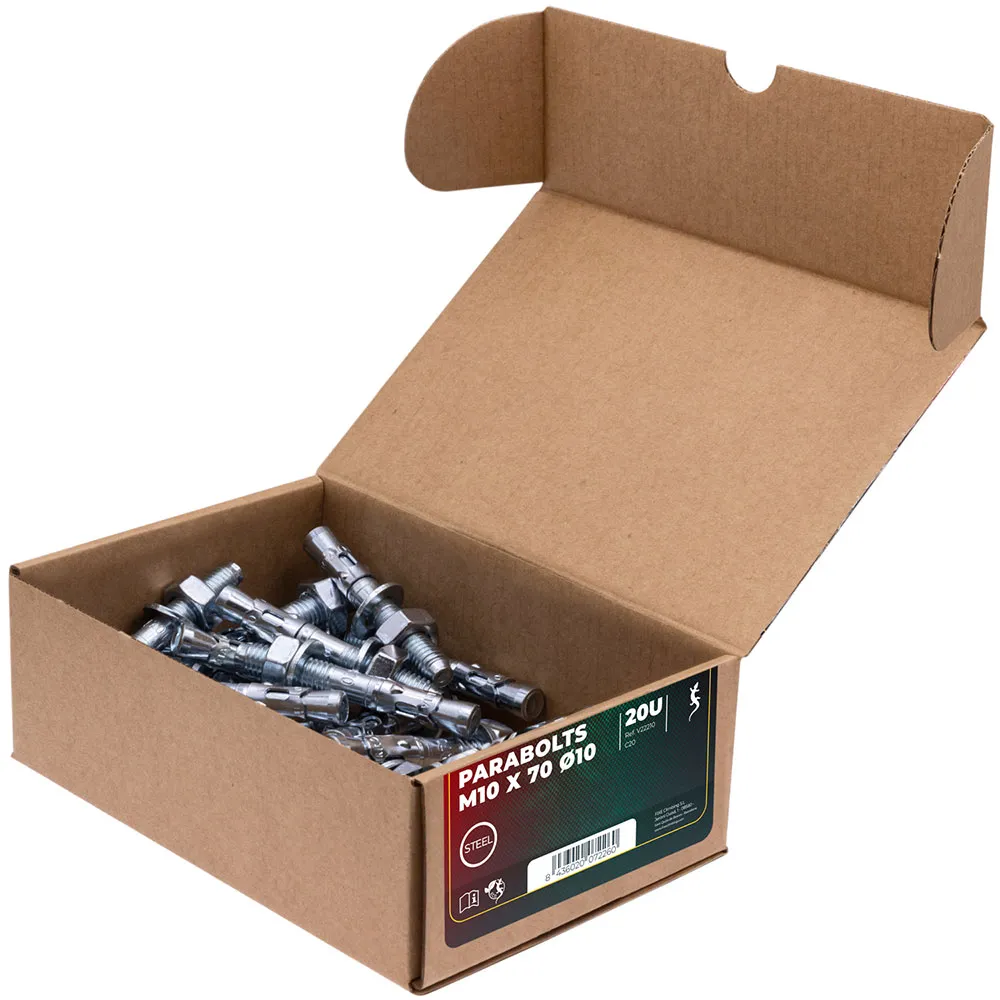Fixe Climbing Gear V22210-k20 M10 Expansion Bolt+fixe 1 M10 Ankarplatta 20 Enheter, Ecotri, 70mm