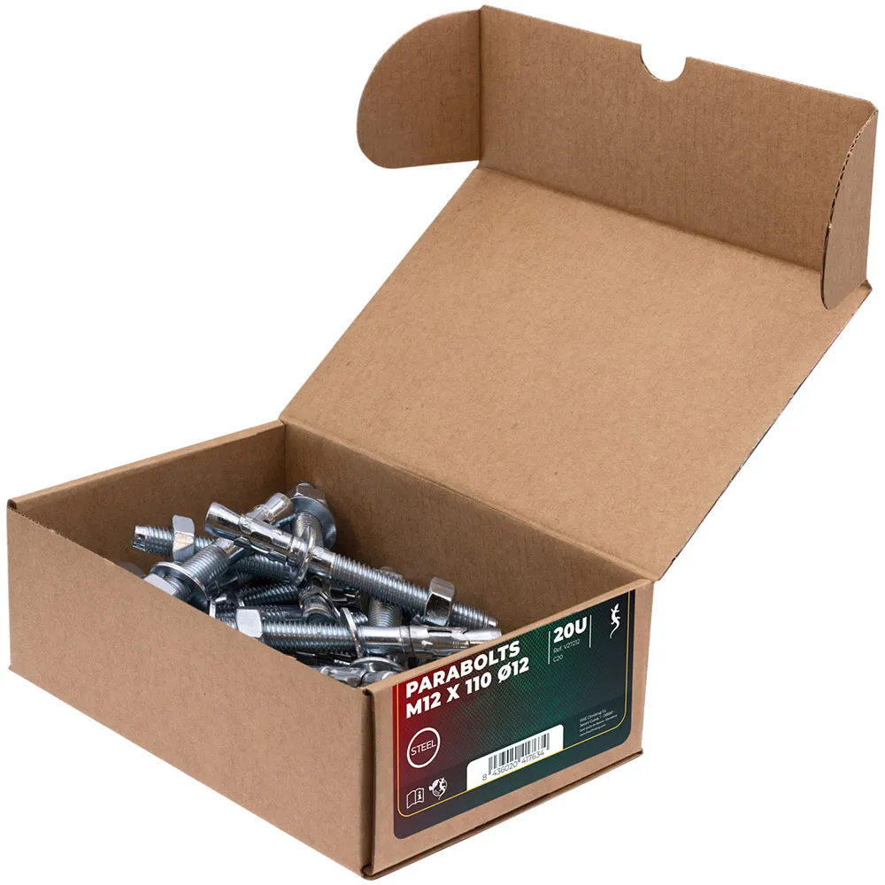 Fixe Climbing Gear V27212-k20 M12 Expansion Bolt+fixe 1 M12 Ankarplatta 20 Enheter, Ecotri, 110mm Fixe Climbing Gear V27212-k20 M12 Expansion Bolt+fixe 1 M12 Ankarplatta 20 Enheter, Ecotri, 110mm