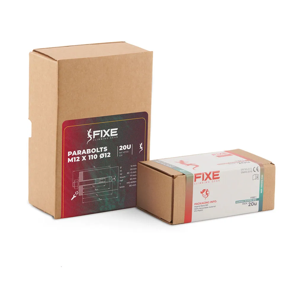 Fixe Climbing Gear V27212-k20 M12 Expansion Bolt+fixe 1 M12 Ankarplatta 20 Enheter, Ecotri, 110mm Fixe Climbing Gear V27212-k20 M12 Expansion Bolt+fixe 1 M12 Ankarplatta 20 Enheter, Ecotri, 110mm