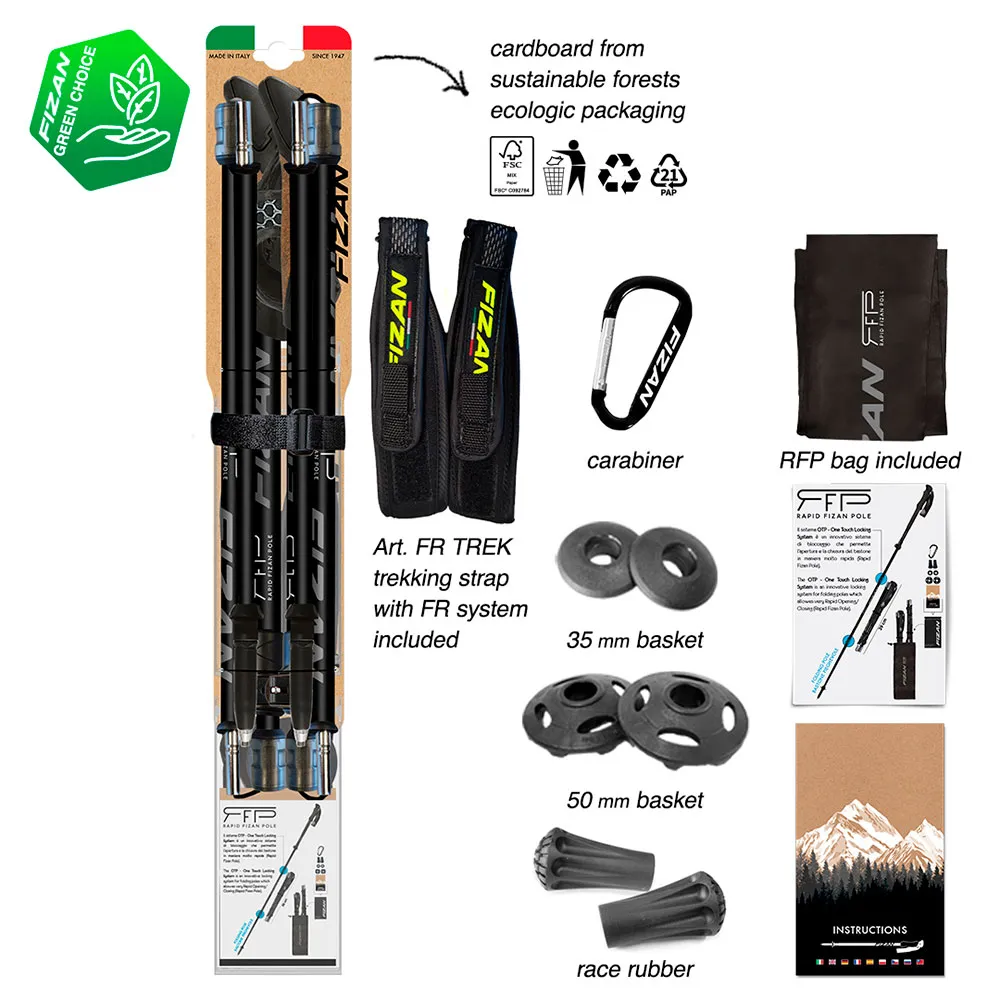 Fizan Rfp Trail Stavar, Black, 110-135cm