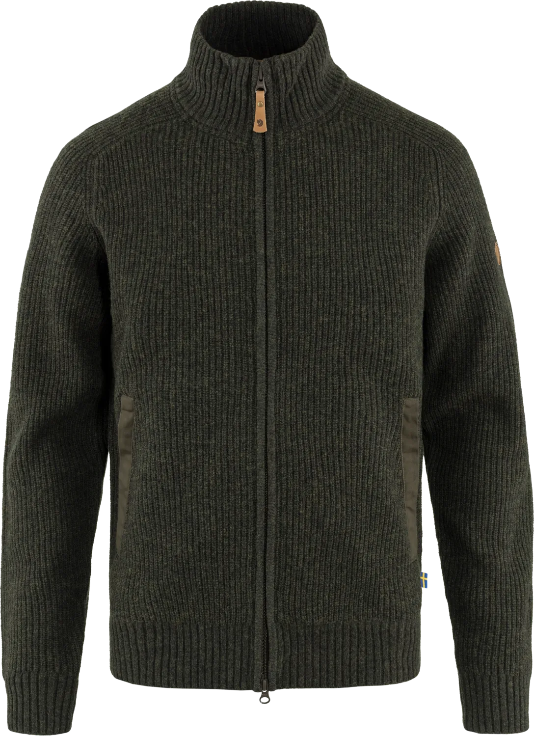 Fjällräven Men's Övik Zip Cardigan Knit, Dark Olive