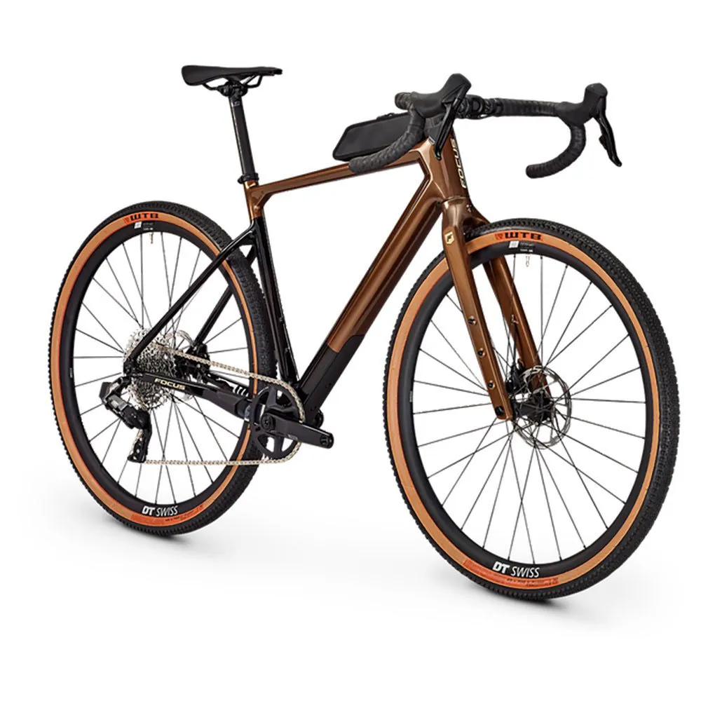 Focus Atlas 8.9 Rival Etap Axs Xplr 2024 Gravelcykel, Goldbrown glossy / carbon raw glossy, XS