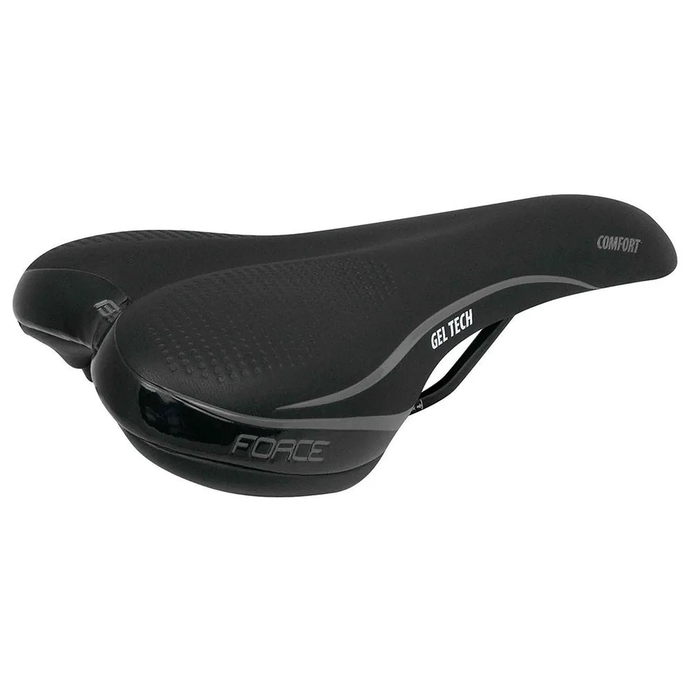 Force Comfort Gel Tech Cykelsadel, Black, 160mm