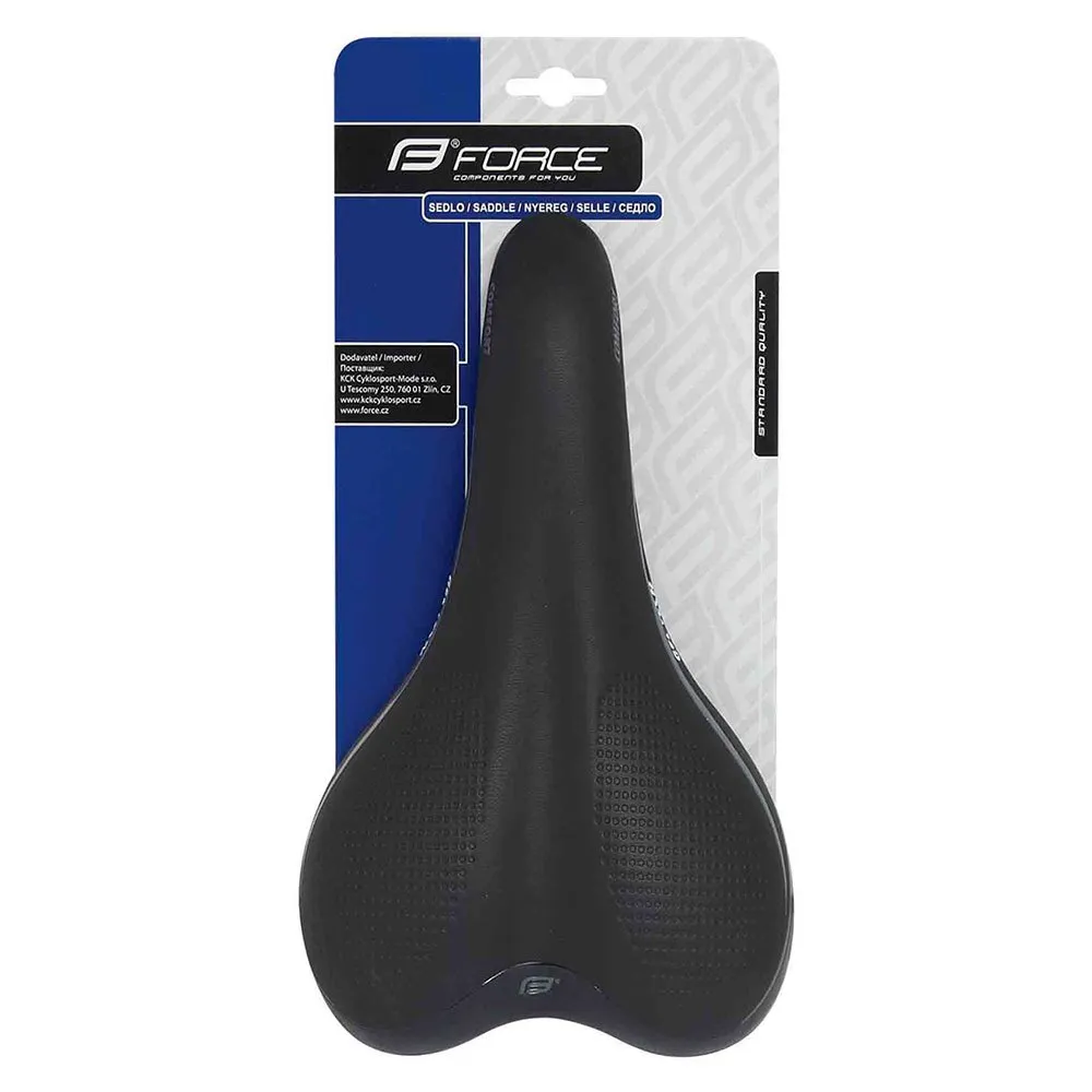 Force Comfort Gel Tech Cykelsadel, Black, 160mm