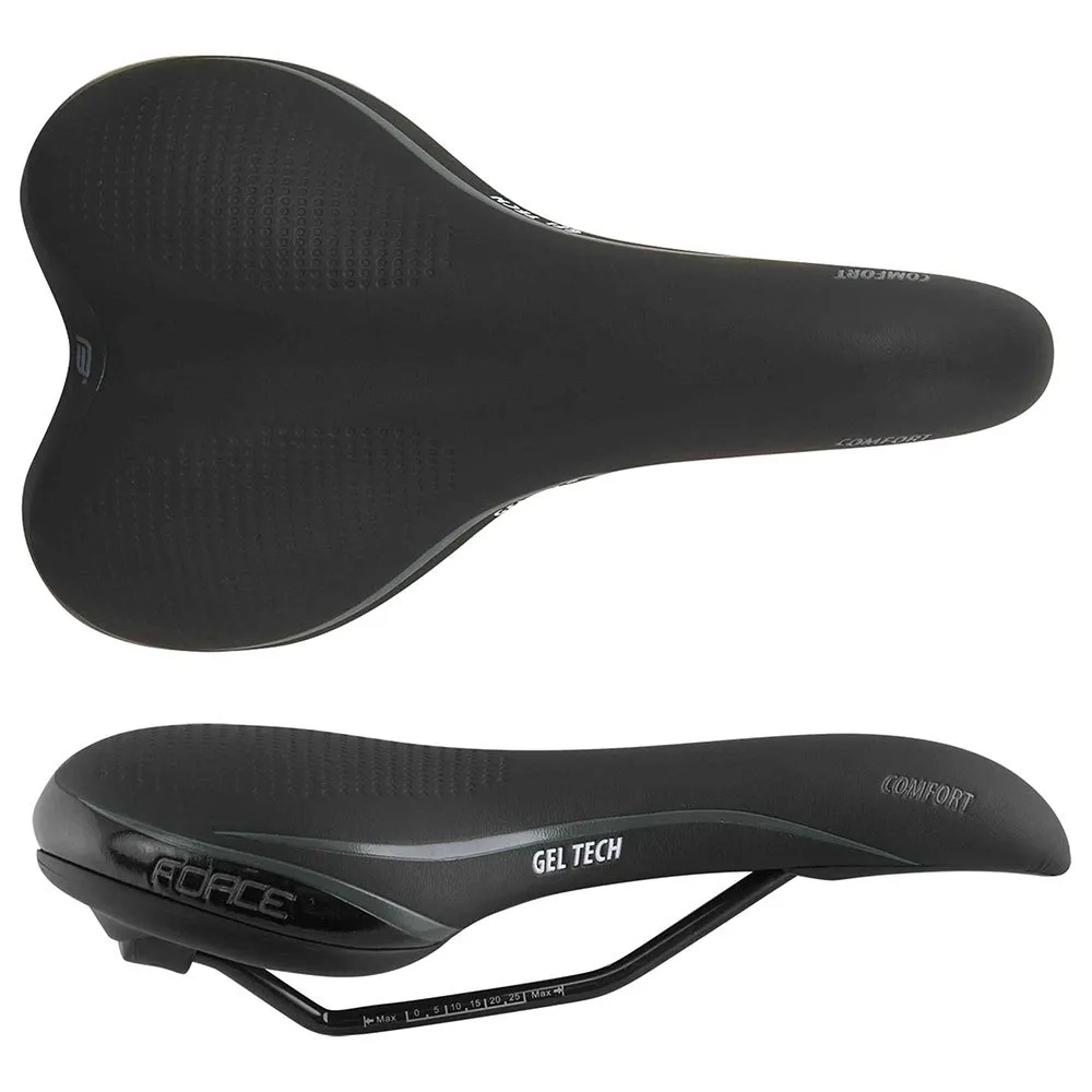 Force Comfort Gel Tech Cykelsadel, Black, 160mm