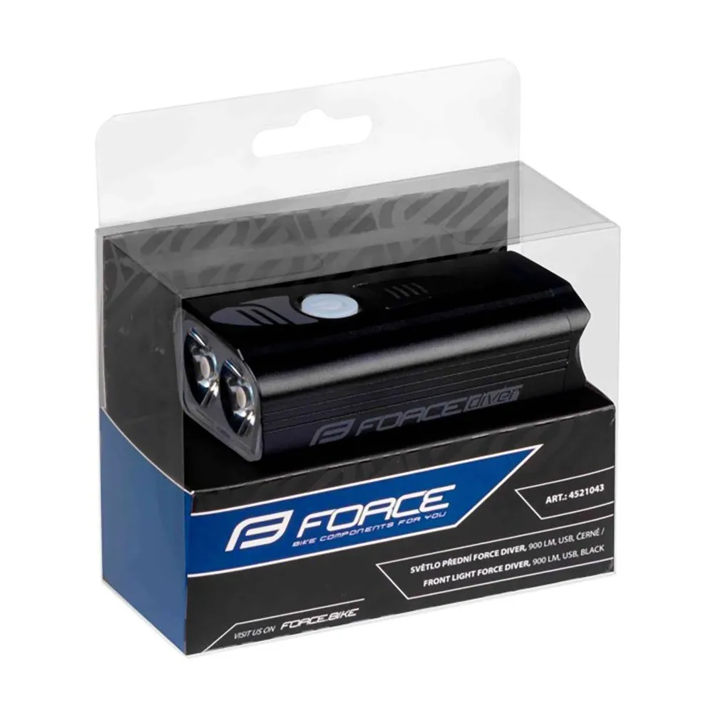 Force Diver Usb Framlampa, Black, 900 Lumens