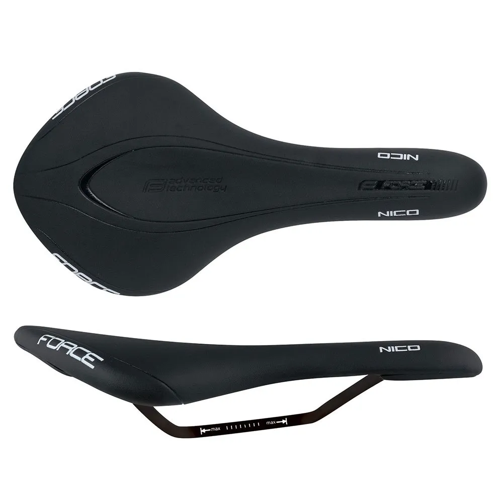 Force Nico Cykelsadel, Black, 130mm