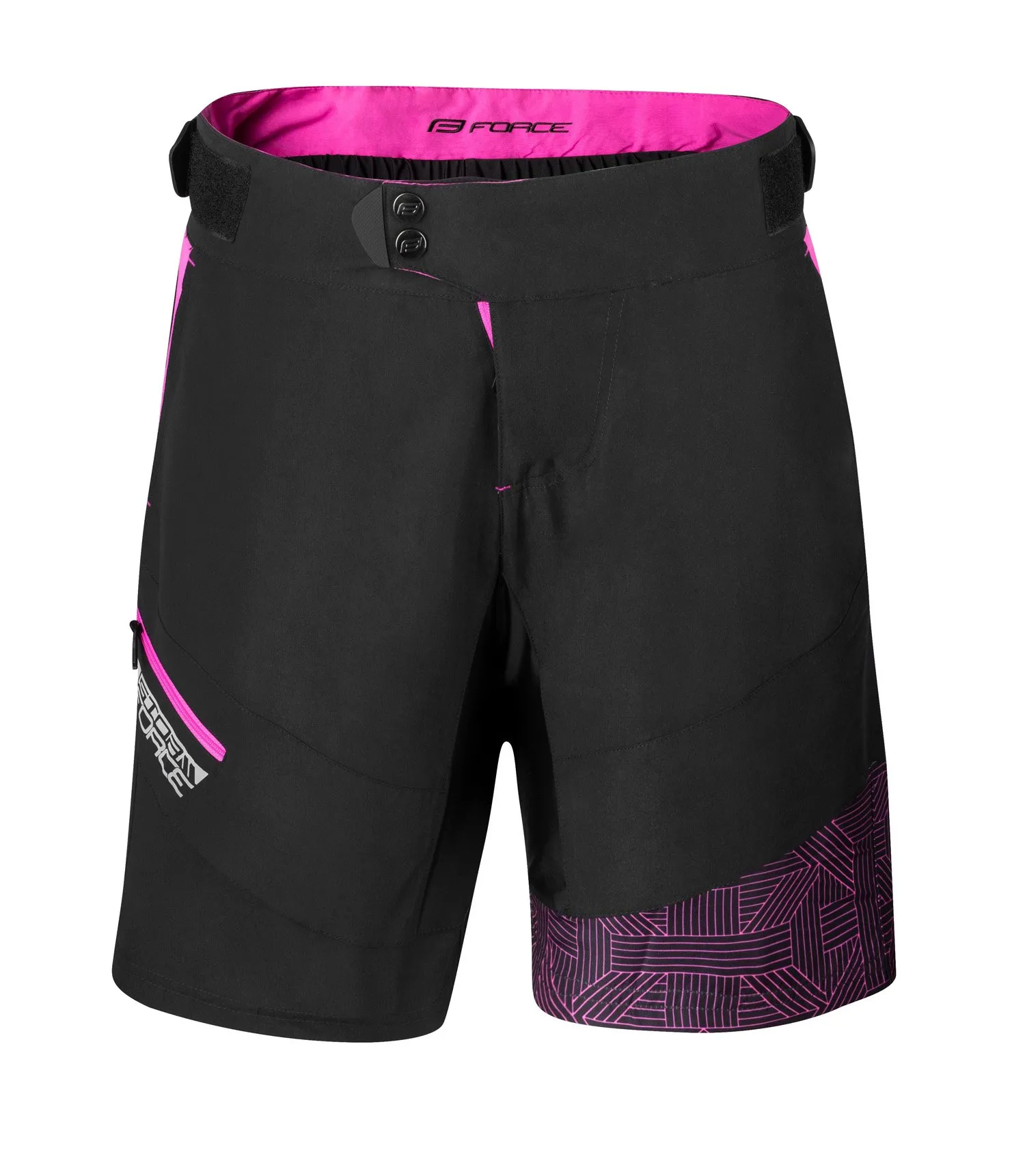 Force Storm Cykelshorts Svart/Pink Force Storm Cykelshorts Svart/Pink