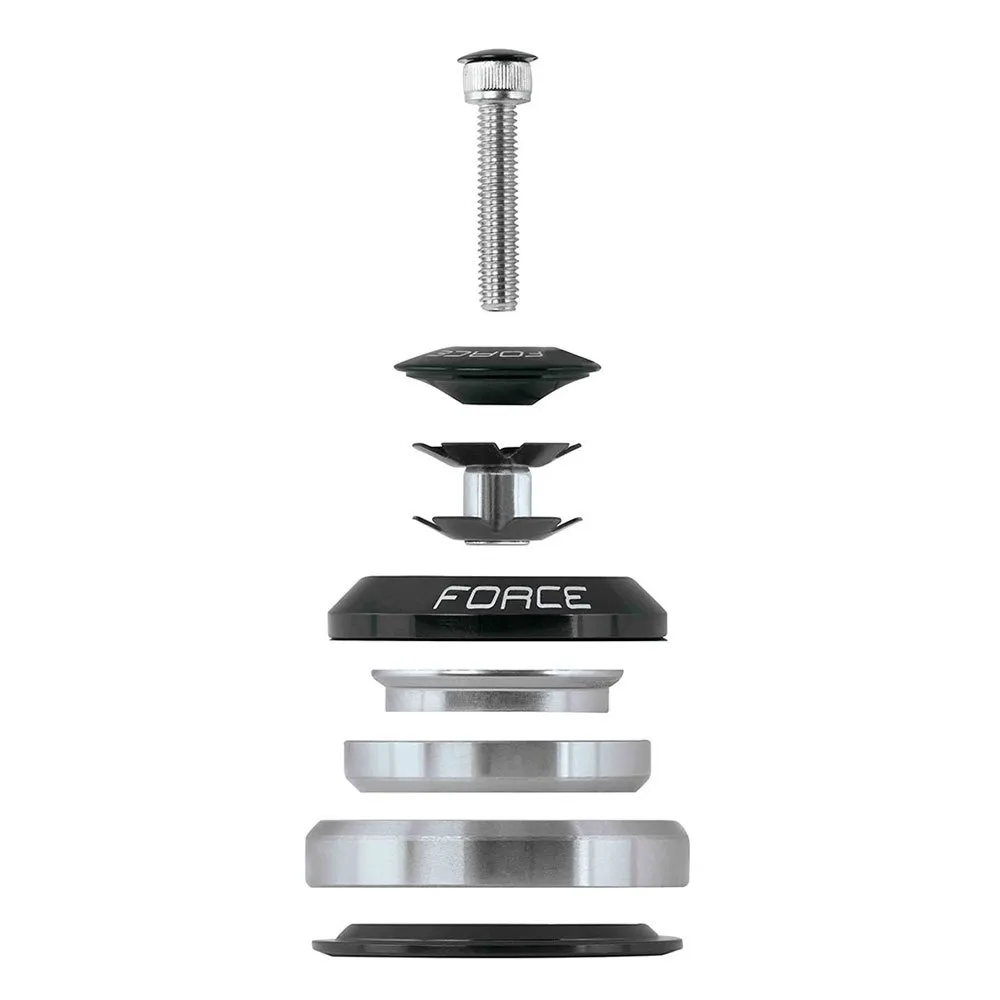 Force Tapered Integrerat Styrlager, Black, 1-1/8 1-1/2"
