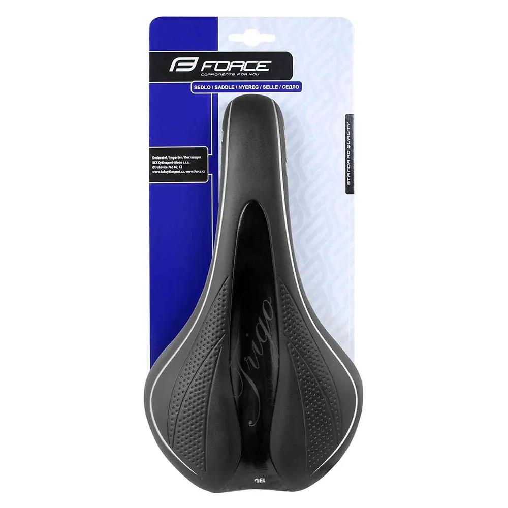 Force Trigo Gel Tech Cykelsadel, Black, 142mm