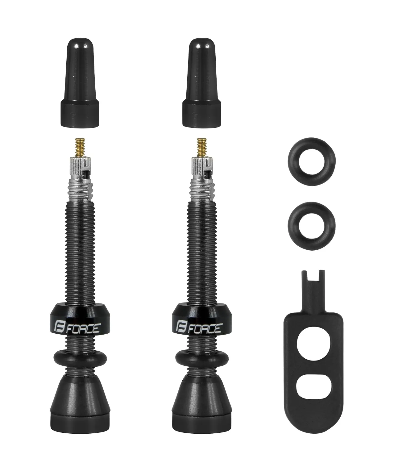 Force ventil set till tubeless svart Force ventil set till tubeless svart