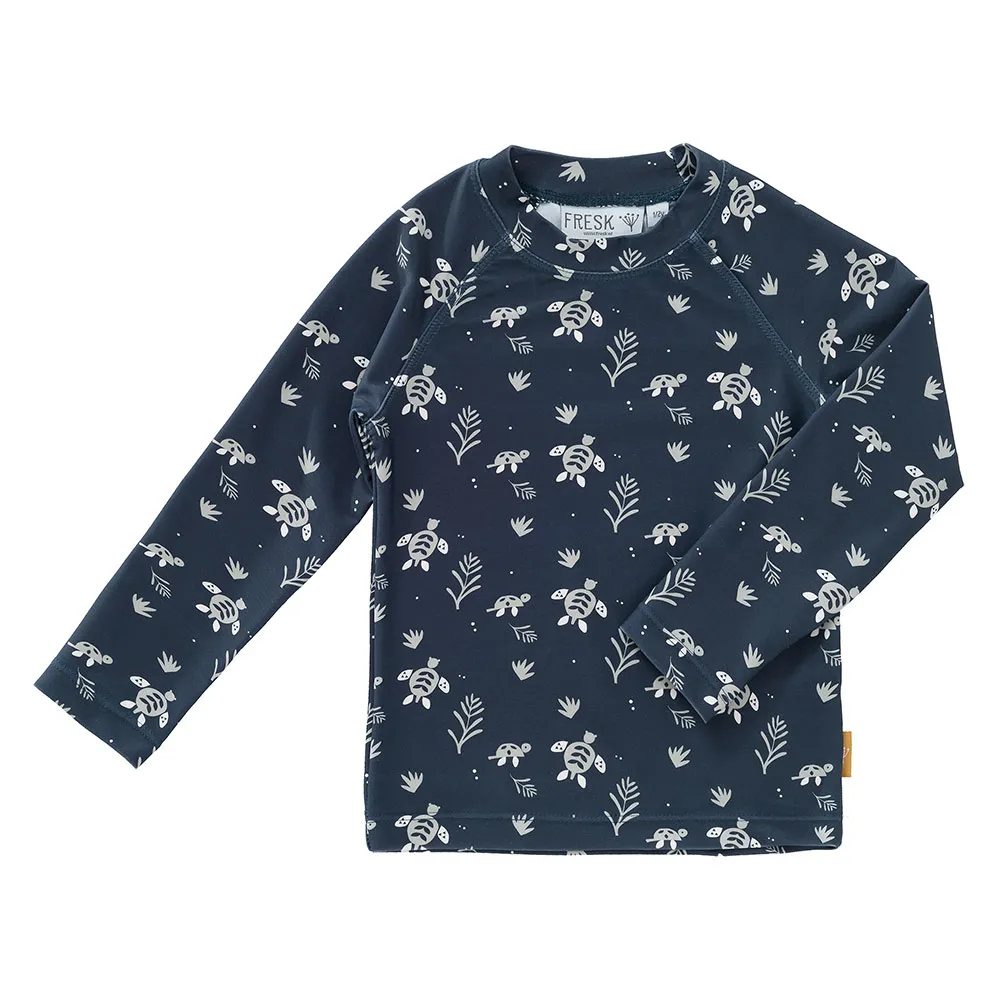 Fresk T-shirt Med Långa ärmar Med Uv-sköldpaddor unisex, Multicolor, 5-6Y