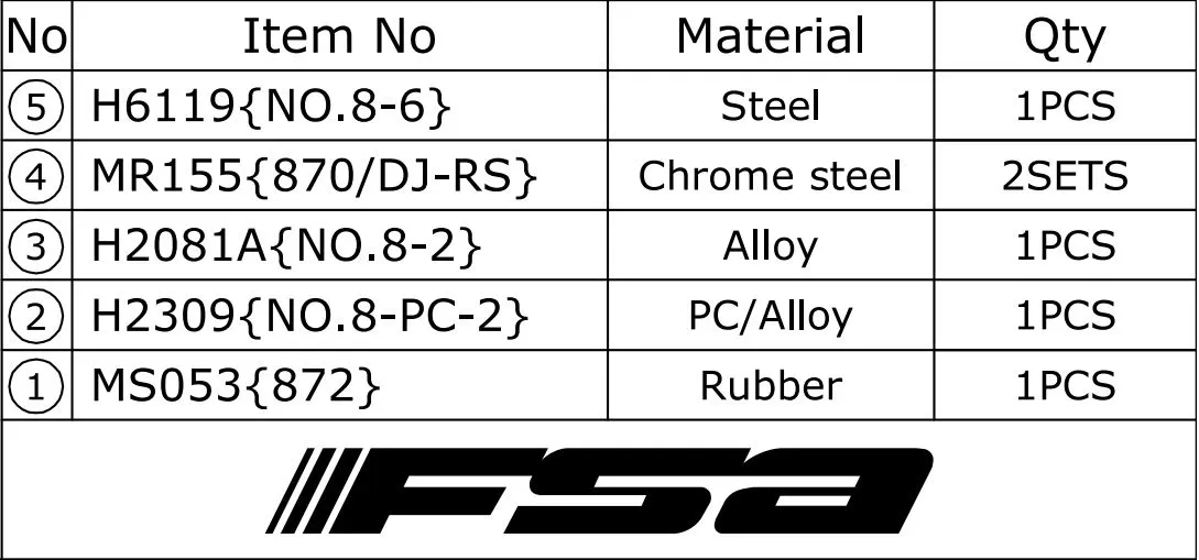 FSA Impact PC Integrerat Styrlager FSA Impact PC Integrerat Styrlager