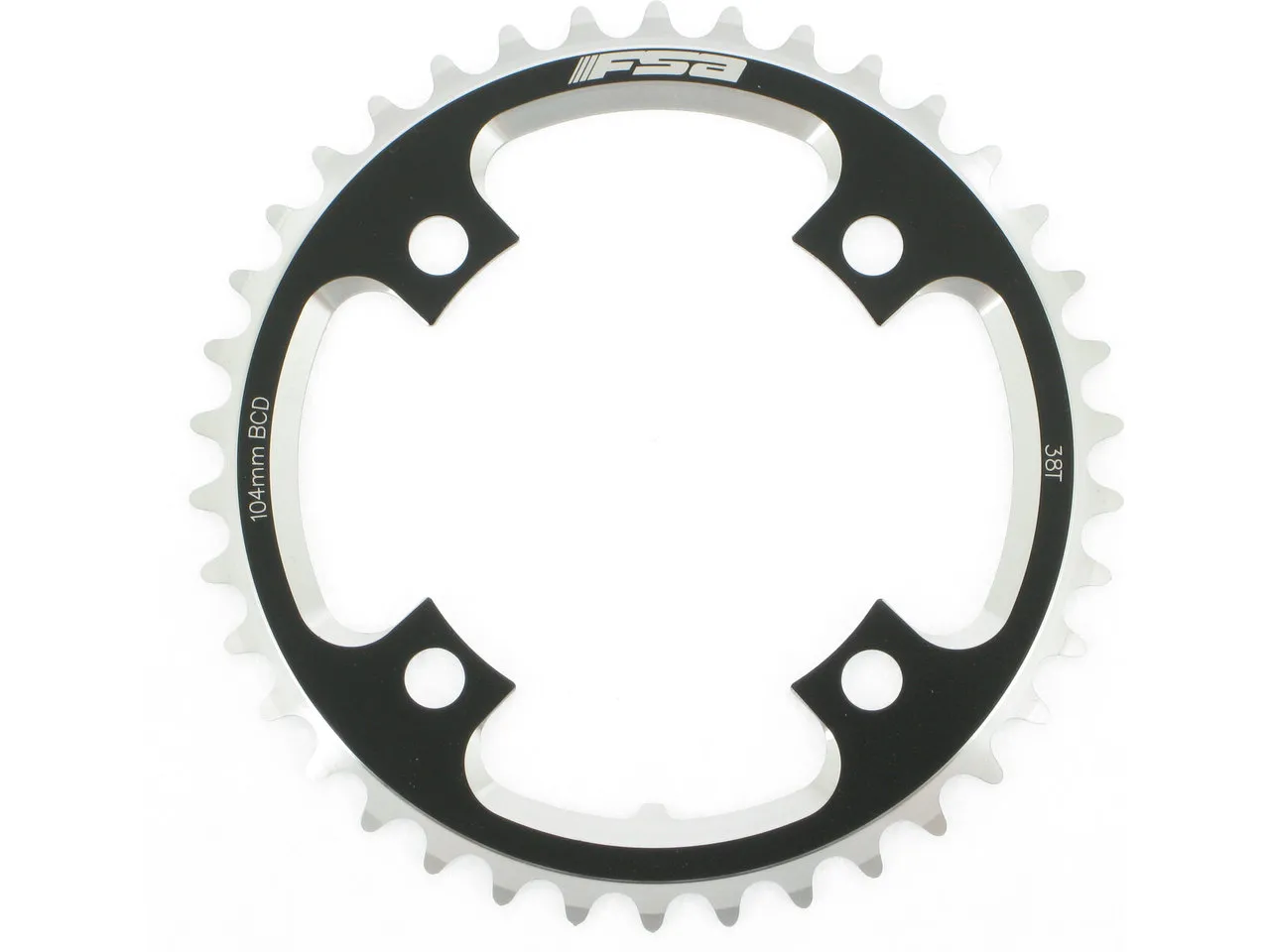 FSA Kettenblatt DH, S-9, 4-Arm, 104 mm Lochkreis, Svart/Silver FSA Kettenblatt DH, S-9, 4-Arm, 104 mm Lochkreis, Svart/Silver