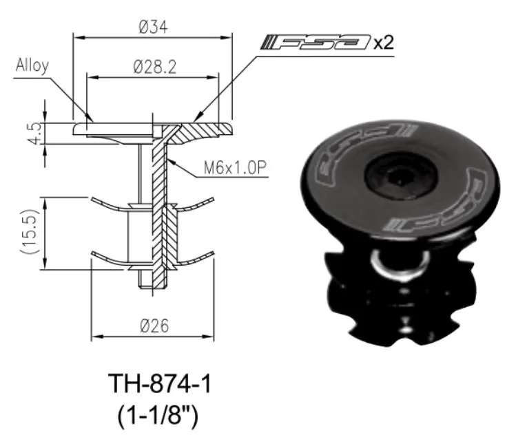 FSA Stjärnmutter med Top Cap