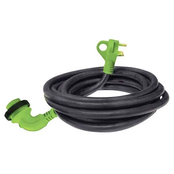 Fultyme Rv 90º Elektrisk Förlängningssladd 7.6 M 50a 250v, Black / green, One Size