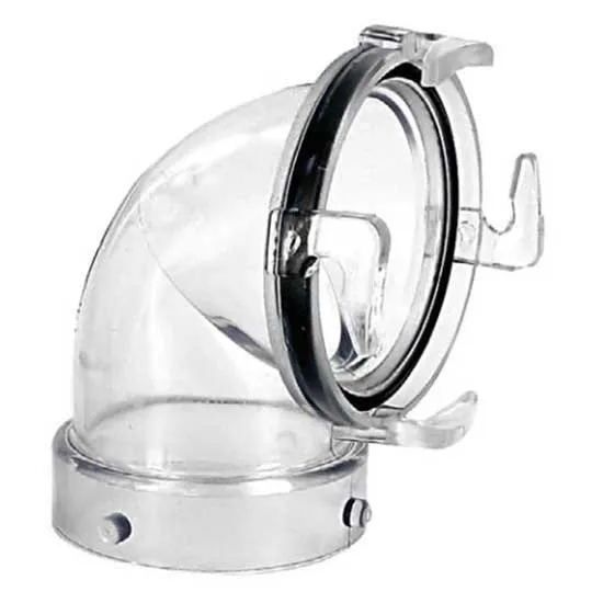 Fultyme Rv 90º Slangadapter Med Bajonettkoppling, Clear, 76.2mm